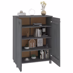 vidaXL Shoe Cabinet Solid Wood Pine Shoe Organiser Unit Rack Multi Colours - dark grey - Additional view 4