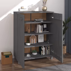 vidaXL Shoe Cabinet Solid Wood Pine Shoe Organiser Unit Rack Multi Colours - dark grey - Additional view 5
