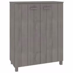 vidaXL Shoe Cabinet Solid Wood Pine Shoe Organiser Unit Rack Multi Colours - light grey