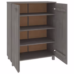 vidaXL Shoe Cabinet Solid Wood Pine Shoe Organiser Unit Rack Multi Colours - light grey