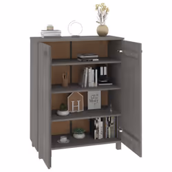 vidaXL Shoe Cabinet Solid Wood Pine Shoe Organiser Unit Rack Multi Colours - light grey - Additional view 4