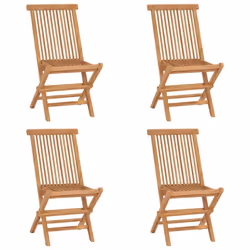vidaXL Solid Wood Teak Folding Outdoor Dining Set 5 Piece Wooden Dining Set - Additional view 6