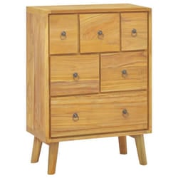 vidaXL Solid Wood Teak Chest of Drawers Wooden Sideboard Storage Side Cabinet