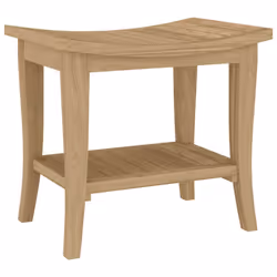 vidaXL Bathroom Side Table Shower Bench Corner Bath Seat Stool Solid Wood Teak