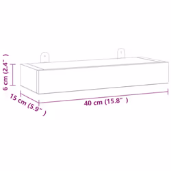 vidaXL Wall Shelves Wooden Picture Ledge Wall Bookshelf Solid Wood Teak 2 pcs - 40 x 15 x 6 cm - Additional view 2