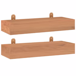 vidaXL Wall Shelves Wooden Picture Ledge Wall Bookshelf Solid Wood Teak 2 pcs - 40 x 15 x 6 cm - Additional view 3