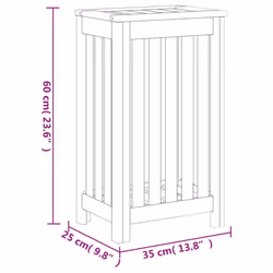 vidaXL Solid Wood Teak Wash Bin Sorter Washing Basket 35x25x60 cm/50x35x60 cm - 35 x 25 x 60 cm - Additional view 7