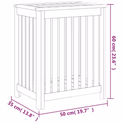 vidaXL Solid Wood Teak Wash Bin Sorter Washing Basket 35x25x60 cm/50x35x60 cm - 50 x 35 x 60 cm - Additional view 5