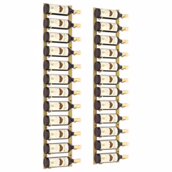 vidaXL Wall Wine Rack for 12 Bottles Drinking Holder Wine Storage Whisky Rack - gold, 2