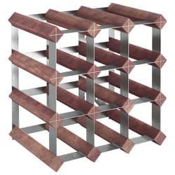 VidaXL 340891 wine rack Steel, Wood Brown