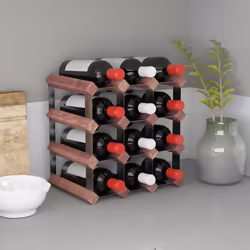 VidaXL 340891 wine rack Steel, Wood Brown