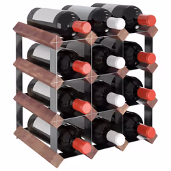 VidaXL 340891 wine rack Steel, Wood Brown