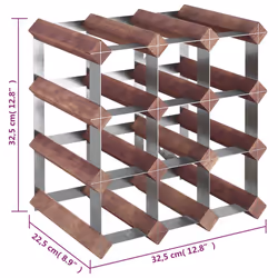 VidaXL 340891 wine rack Steel, Wood Brown - Additional view 8