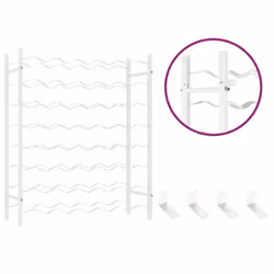 vidaXL Wine Rack for 96 Bottles Iron Wine Storage Cabinet Holder Shelf Indoor - white, 48 - Additional view 7