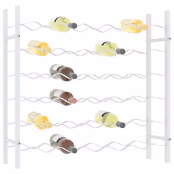 vidaXL Wine Rack for 96 Bottles Iron Wine Storage Cabinet Holder Shelf Indoor - white, 36 - Additional view 2