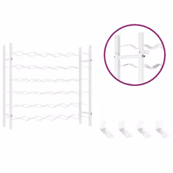 vidaXL Wine Rack for 96 Bottles Iron Wine Storage Cabinet Holder Shelf Indoor - white, 36 - Additional view 5