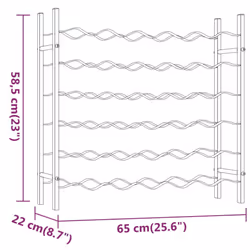 vidaXL Wine Rack for 96 Bottles Iron Wine Storage Cabinet Holder Shelf Indoor - white, 36 - Additional view 7