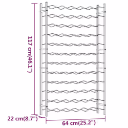 vidaXL Wine Rack for 96 Bottles Iron Wine Storage Cabinet Holder Shelf Indoor - white, 72 - Additional view 5