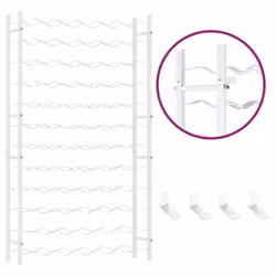 vidaXL Wine Rack for 96 Bottles Iron Wine Storage Cabinet Holder Shelf Indoor - white, 72 - Additional view 7