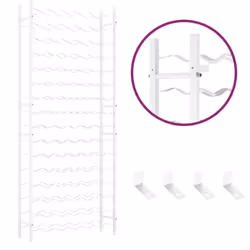 vidaXL Wine Rack for 96 Bottles Iron Wine Storage Cabinet Holder Shelf Indoor - white, 96 - Additional view 5