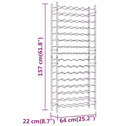 vidaXL Wine Rack for 96 Bottles Iron Wine Storage Cabinet Holder Shelf Indoor - white, 96 - Additional view 7