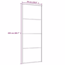 vidaXL Sliding Door Interior Barn Door Frosted ESG Glass and Aluminium Black - Additional view 4
