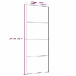 vidaXL Sliding Door ESG Glass and Aluminium 76x205 cm White Barn Interior Door - Additional view 3