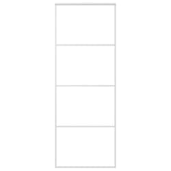 vidaXL Sliding Door Frosted ESG Glass and Aluminium 76x205 cm White Barn Door