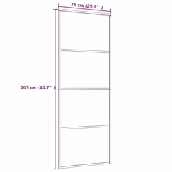 vidaXL Sliding Door Frosted ESG Glass and Aluminium 76x205 cm White Barn Door