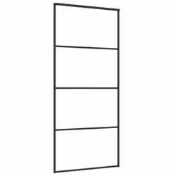 vidaXL Sliding Door Interior Barn Door Frosted ESG Glass and Aluminium Black
