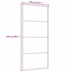 vidaXL Sliding Door Interior Barn Door Frosted ESG Glass and Aluminium Black - Additional view 4