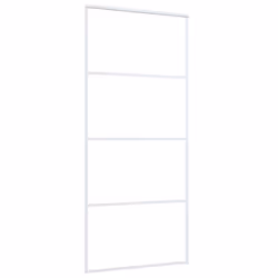 vidaXL Sliding Door ESG Glass and Aluminium 90x205 cm White Barn Interior Door