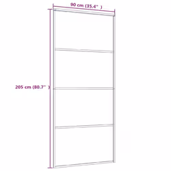 vidaXL Sliding Door ESG Glass and Aluminium 90x205 cm White Barn Interior Door - Additional view 4