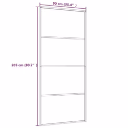 vidaXL Sliding Door Frosted ESG Glass and Aluminium 90x205 cm White Barn Door - Additional view 2