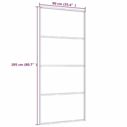 vidaXL Sliding Door Frosted ESG Glass and Aluminium 90x205 cm White Barn Door - Additional view 5