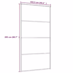vidaXL Sliding Door Frosted ESG Glass and Aluminium 102.5x205 cm White Door - Additional view 2