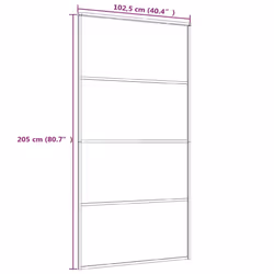 vidaXL Sliding Door Frosted ESG Glass and Aluminium 102.5x205 cm White Door - Additional view 4