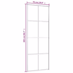 vidaXL Sliding Door ESG Glass and Aluminium 76x205 cm White Barn Interior Door - Additional view 6