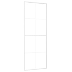 vidaXL Sliding Door Frosted ESG Glass and Aluminium 76x205 cm White Barn Door