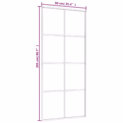 vidaXL Sliding Door ESG Glass and Aluminium 90x205 cm White Barn Interior Door - Additional view 5
