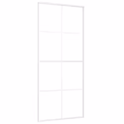 vidaXL Sliding Door Frosted ESG Glass and Aluminium 90x205 cm White Barn Door