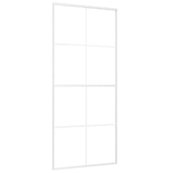 vidaXL Sliding Door Frosted ESG Glass and Aluminium 90x205 cm White Barn Door