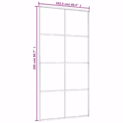 vidaXL Sliding Door Inner Glass Door Sliding Barn Door Aluminium and ESG Glass - 102.5 x 205 cm - Additional view 6