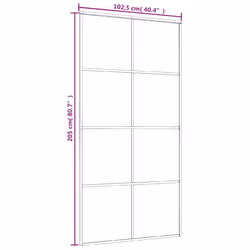 vidaXL Sliding Door Frosted ESG Glass and Aluminium 102.5x205 cm White Door - Additional view 6