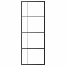 vidaXL Sliding Door Barn Door Sliding Door Panel ESG Glass and Aluminium Black