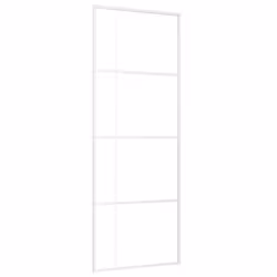 vidaXL Sliding Door ESG Glass and Aluminium 76x205 cm White Interior Door - Additional view 2