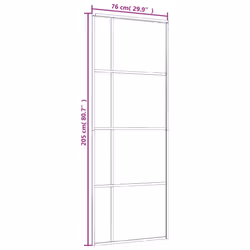 vidaXL Sliding Door Frosted ESG Glass and Aluminium 76x205 cm White Barn Door - Additional view 4