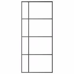 vidaXL Sliding Door Interior Barn Door Frosted ESG Glass and Aluminium Black - Additional view 3