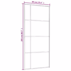 vidaXL Sliding Door Interior Barn Door Frosted ESG Glass and Aluminium Black - Additional view 6