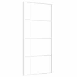 vidaXL Sliding Door ESG Glass and Aluminium 90x205 cm White Interior Door